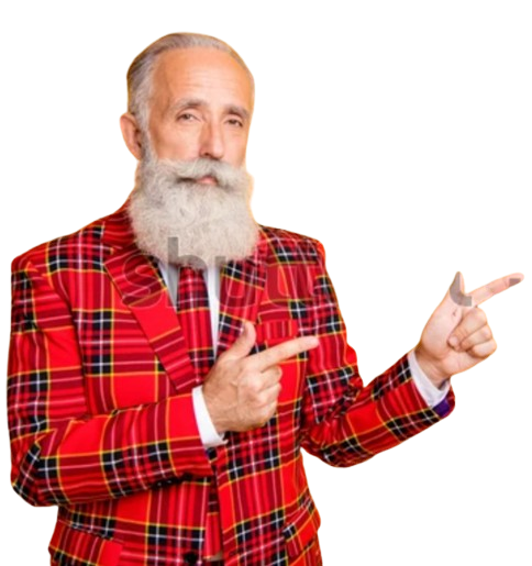 Cool grandpa poiting